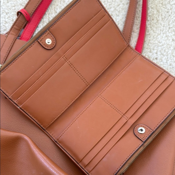 Kate Spade Brown and Red Tote Bag & Wallet - Picture 12 of 16